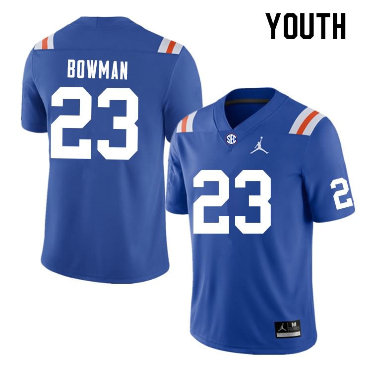 Youth NCAA Florida Gators Demarkcus Bowman #23 Stitched Authentic Nike Blue Throwback College Football Jersey VRQ3365WU